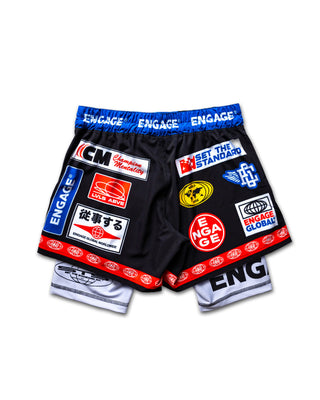 Engage Racer 2-in-1 Kampfshorts - Schwarz
