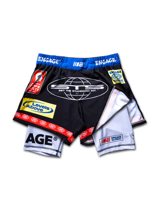 Engage Racer 2-in-1 Kampfshorts - Schwarz